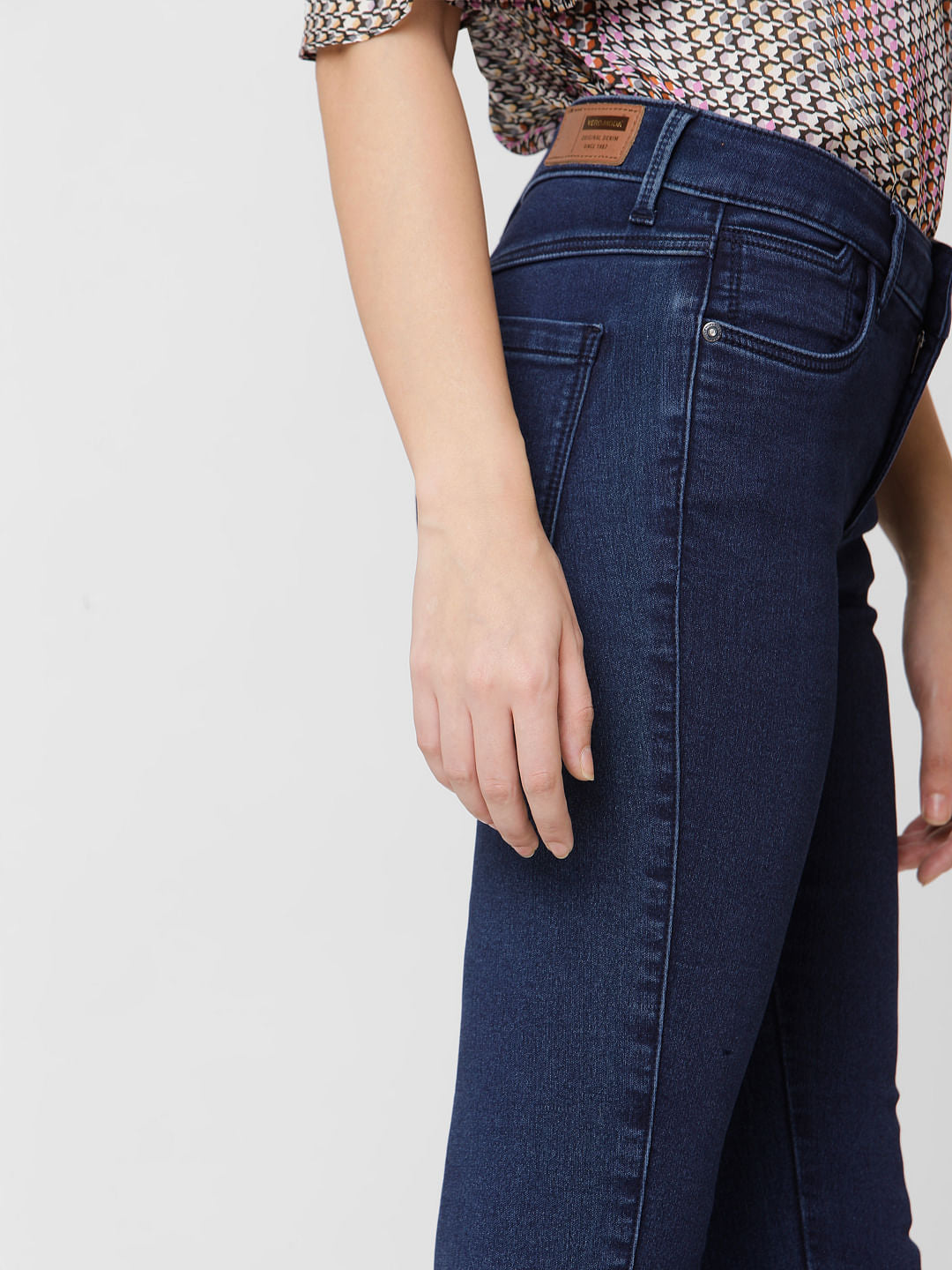 Blue Mid Rise Skinny Jeans