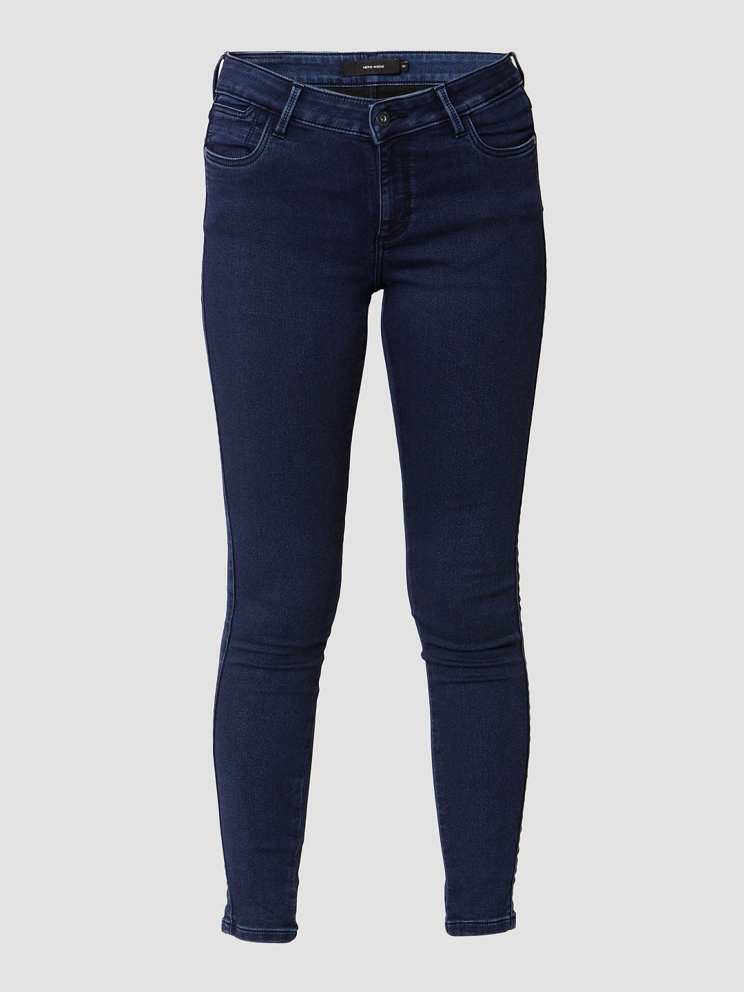 Blue Mid Rise Skinny Jeans