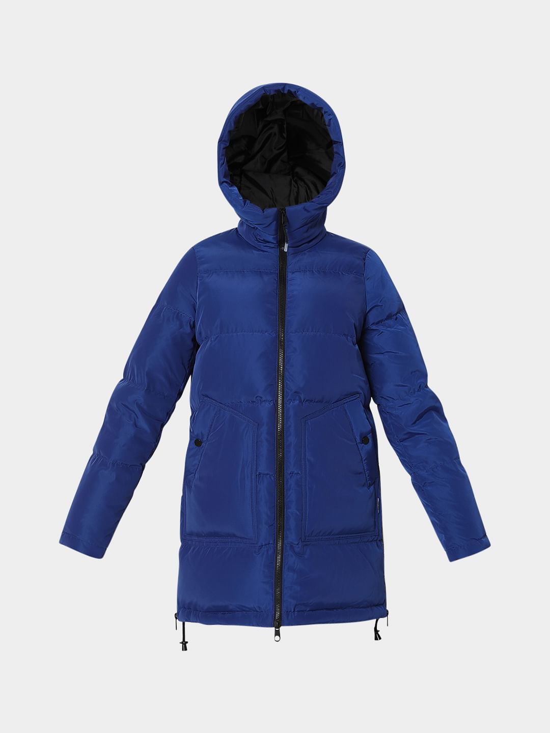 Blue Quilted Down Puffer Jacket