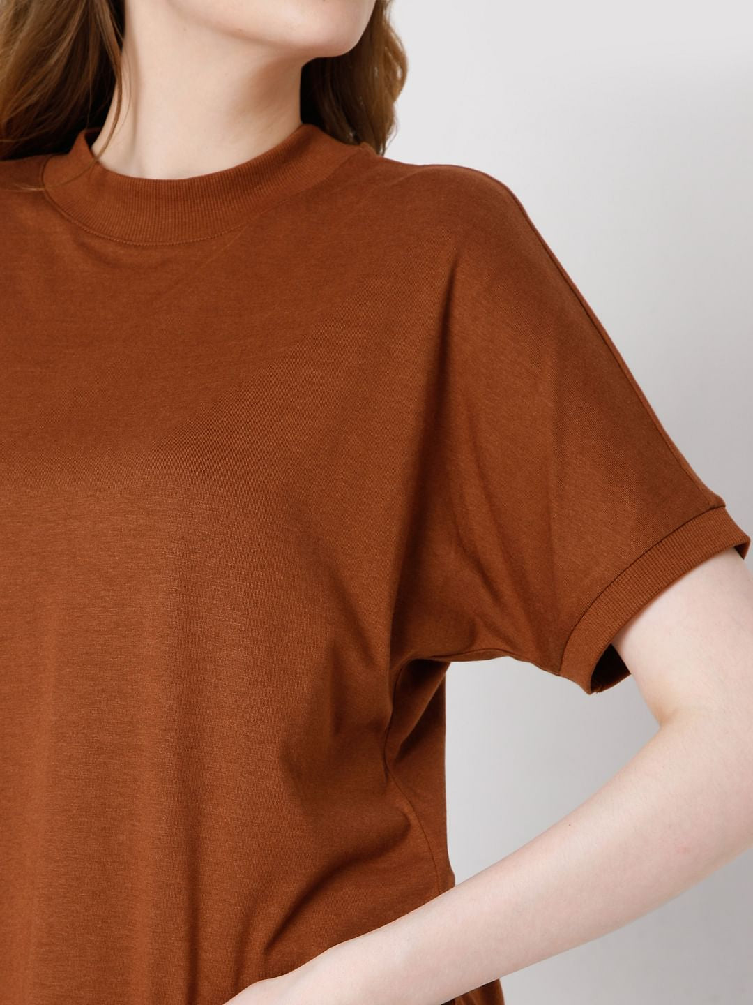 Brown Solid T-Shirt