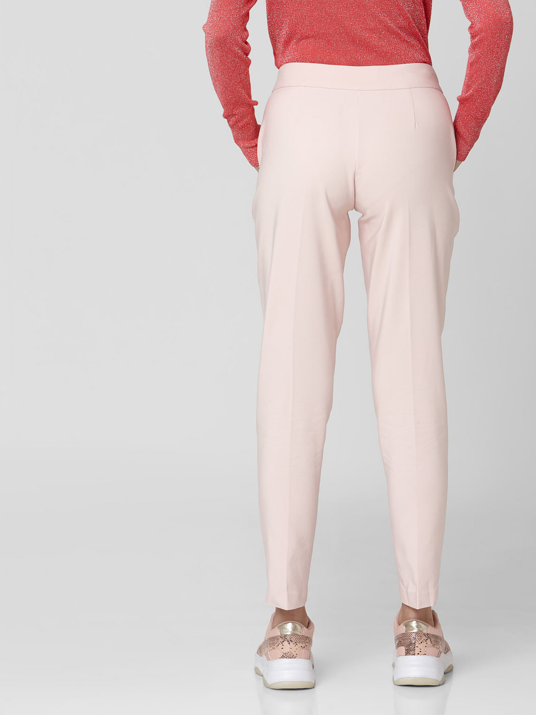 Pink Mid Rise Pants