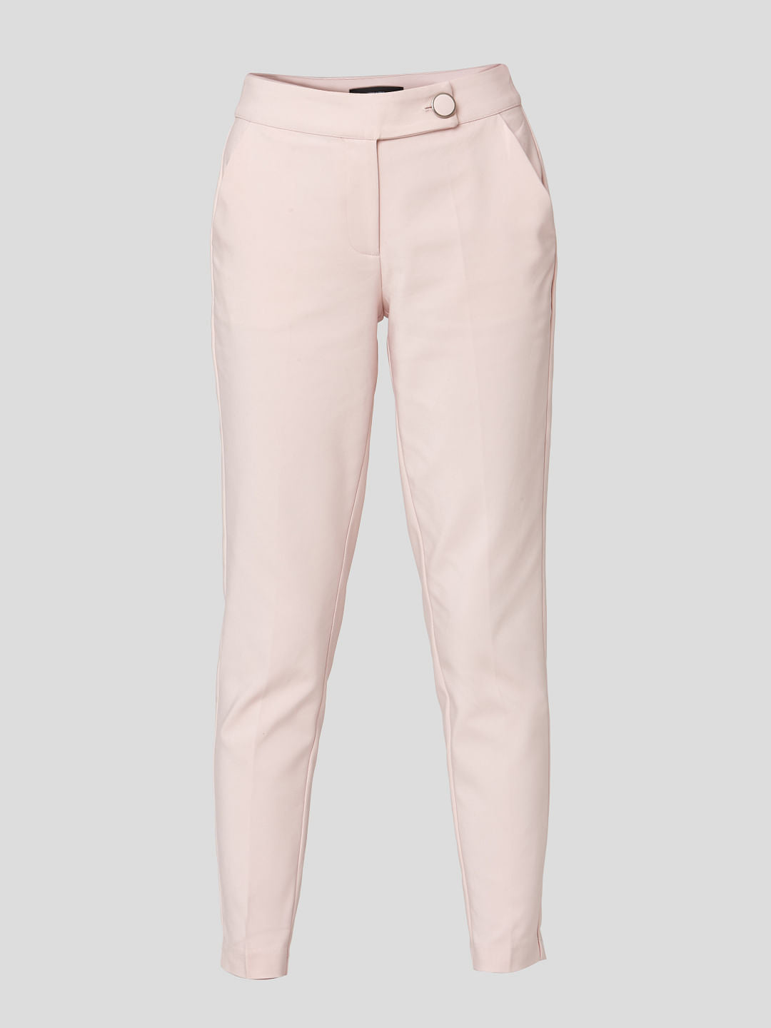Pink Mid Rise Pants