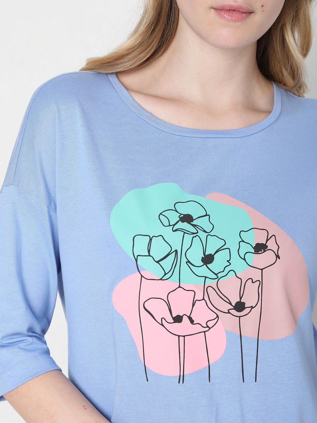 Blue Graphic Print T-Shirt