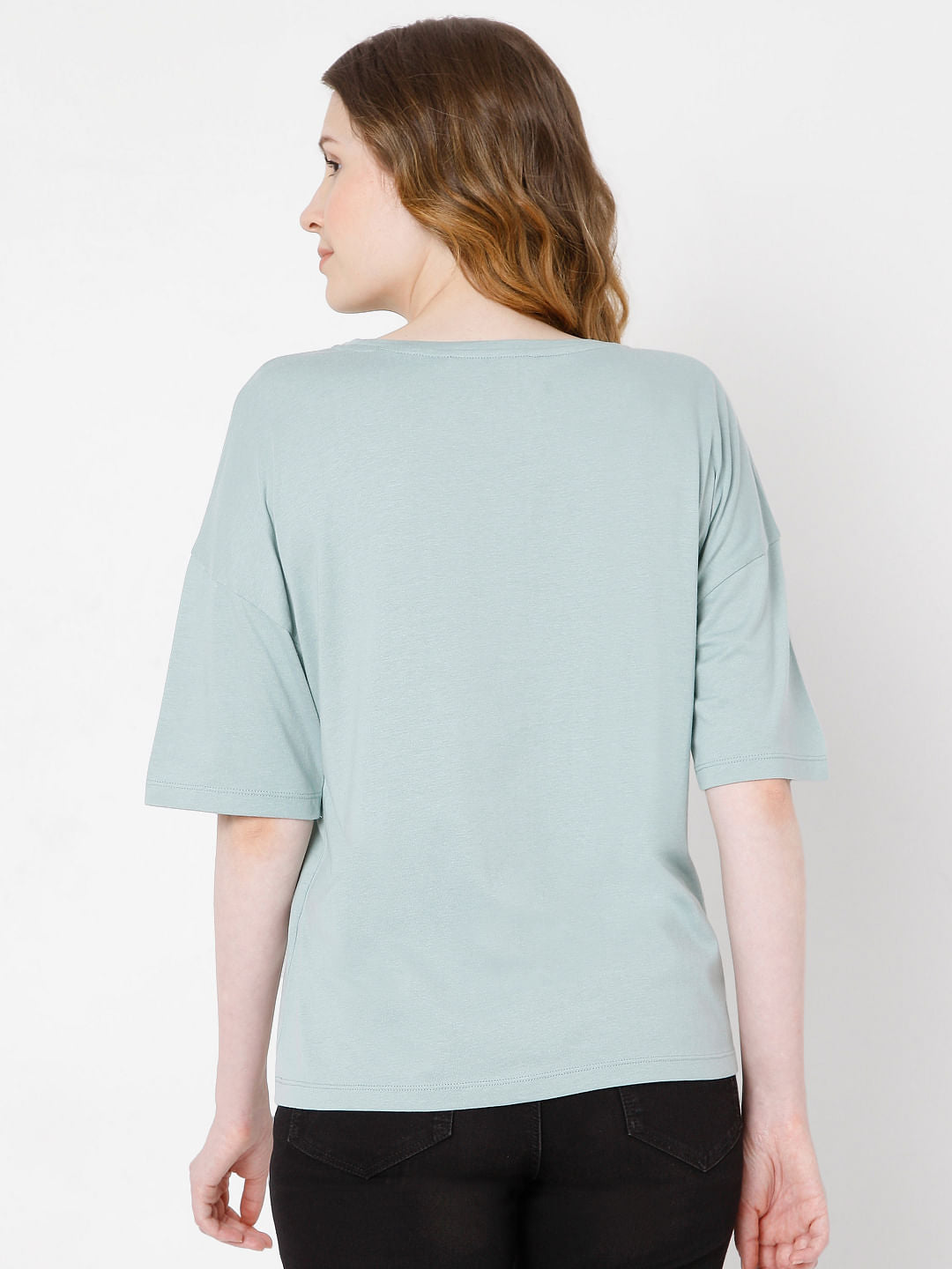 Green Text Print T-Shirt