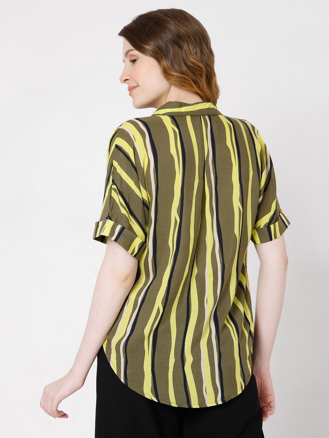 Green Vertical Stripe Top