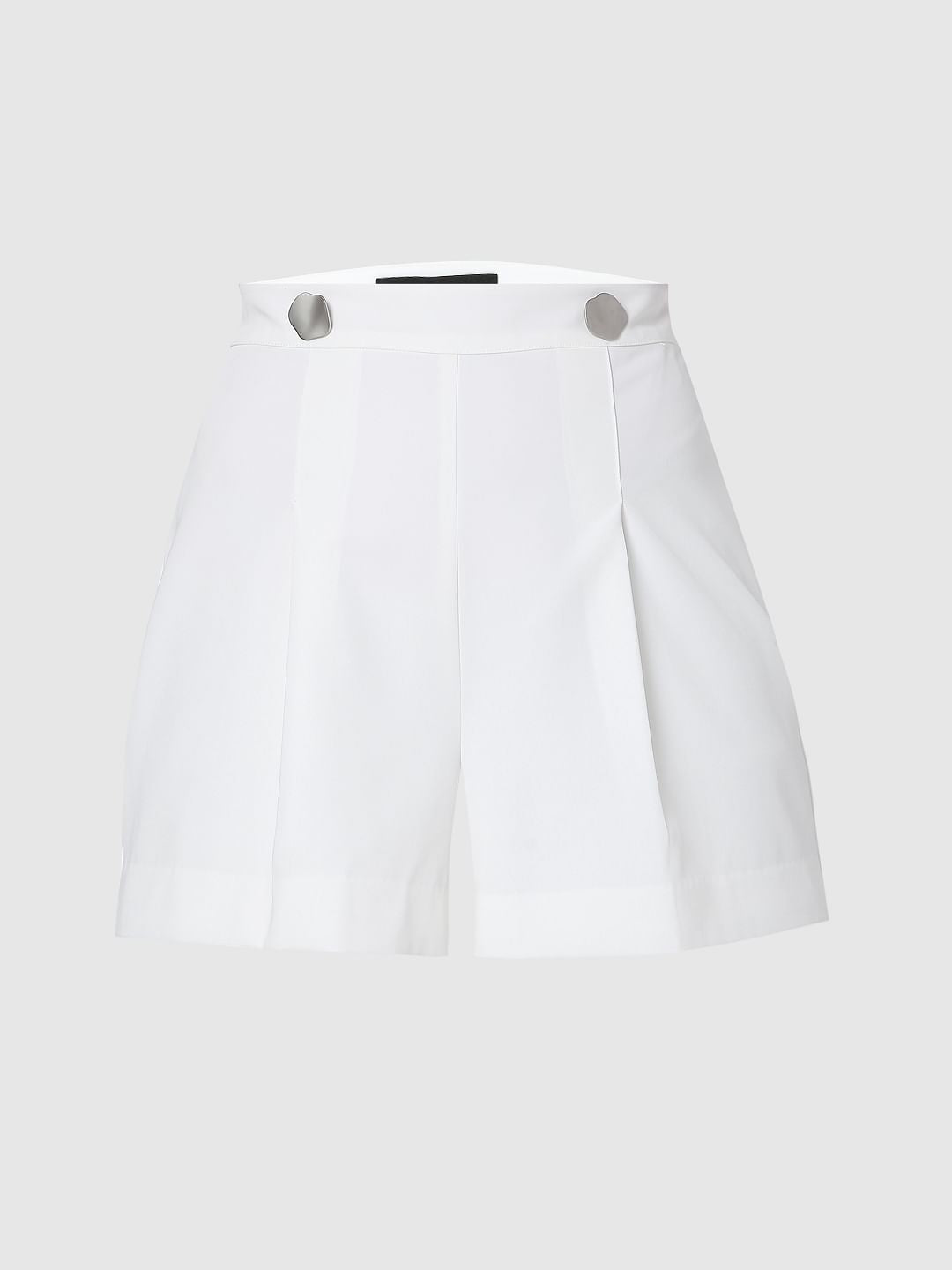 White High Rise Shorts