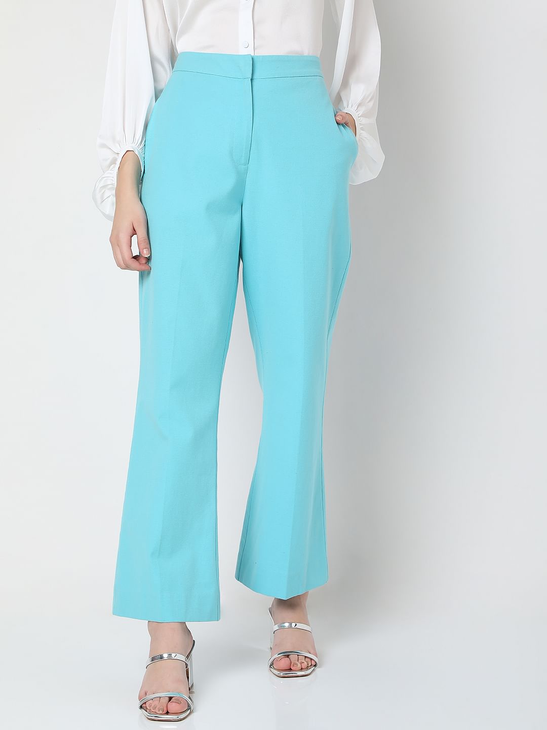 Blue High Rise Tailored Co-Ord Set Pants