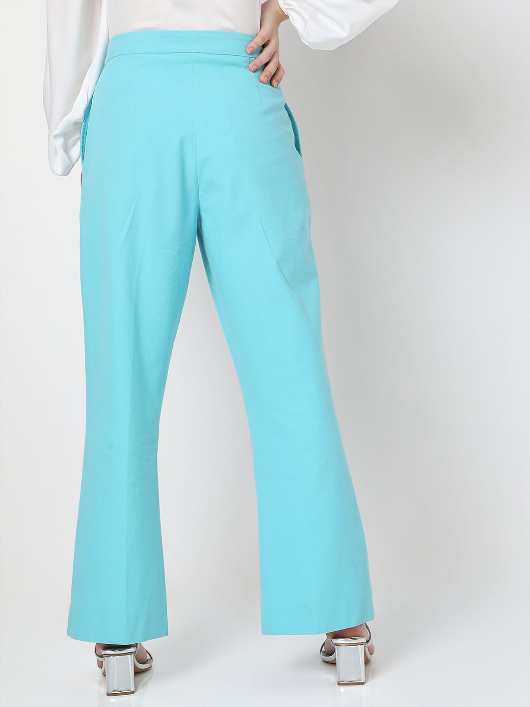 Blue High Rise Tailored Co-Ord Set Pants