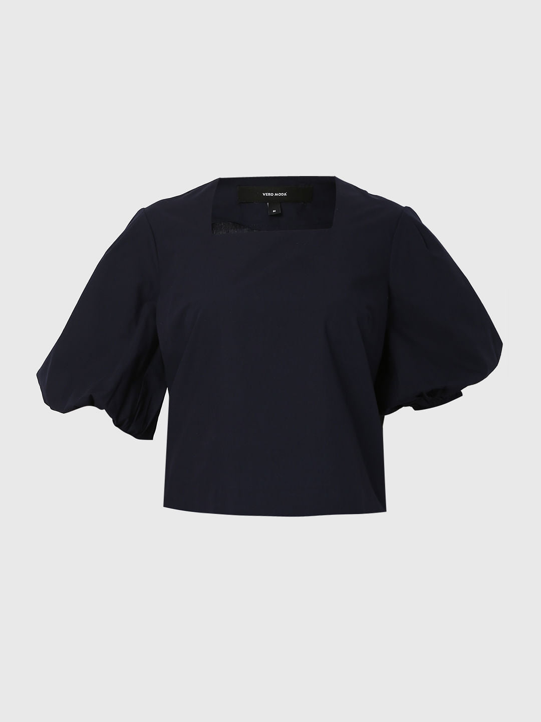 Navy Blue Square Neck Top