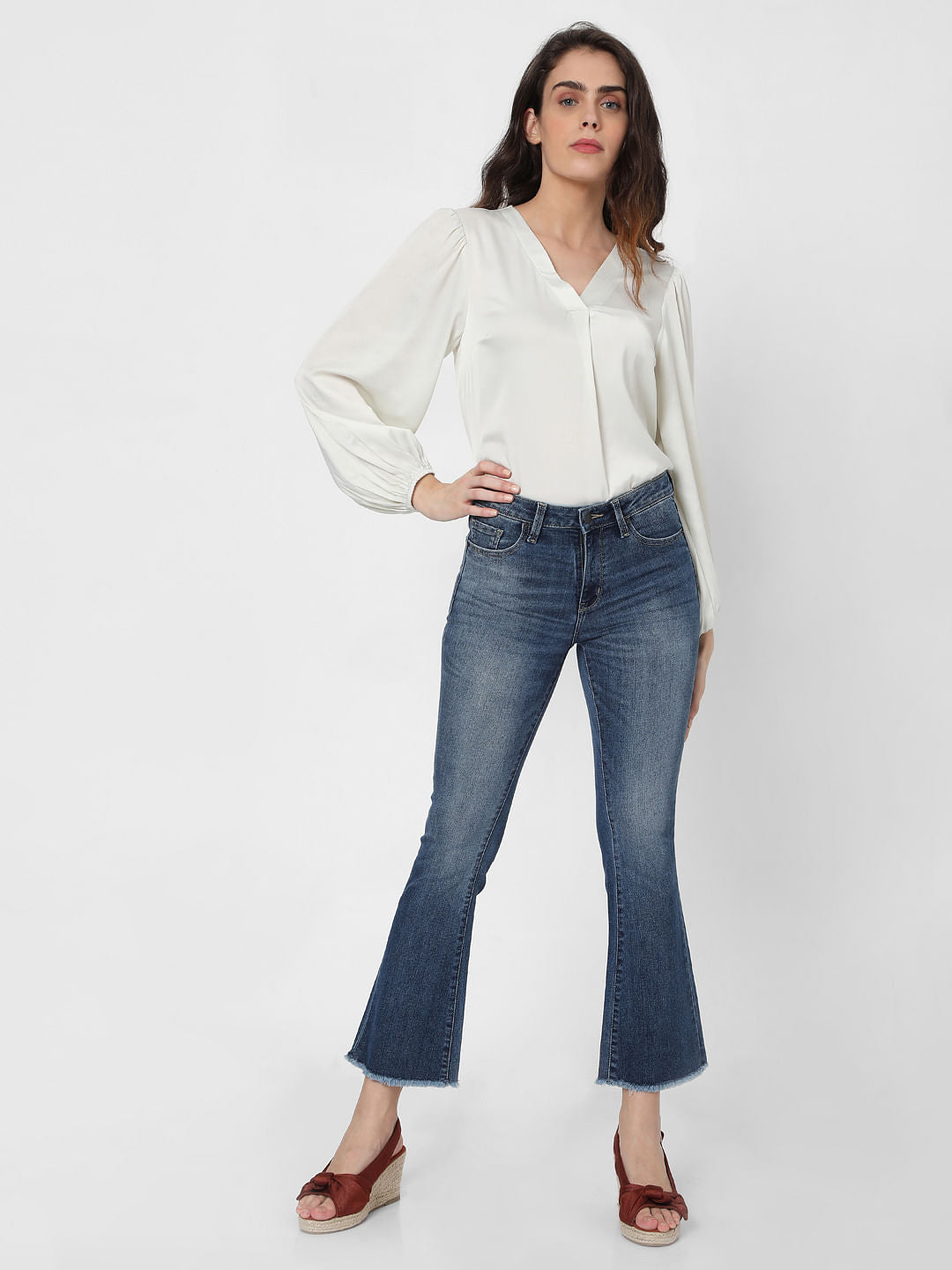 Black Mid Rise Bootcut Jeans