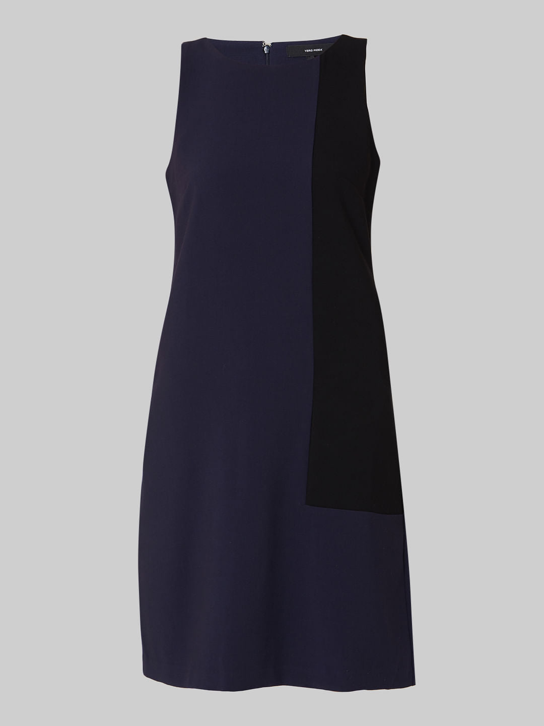Blue Colourblocked Shift Dress