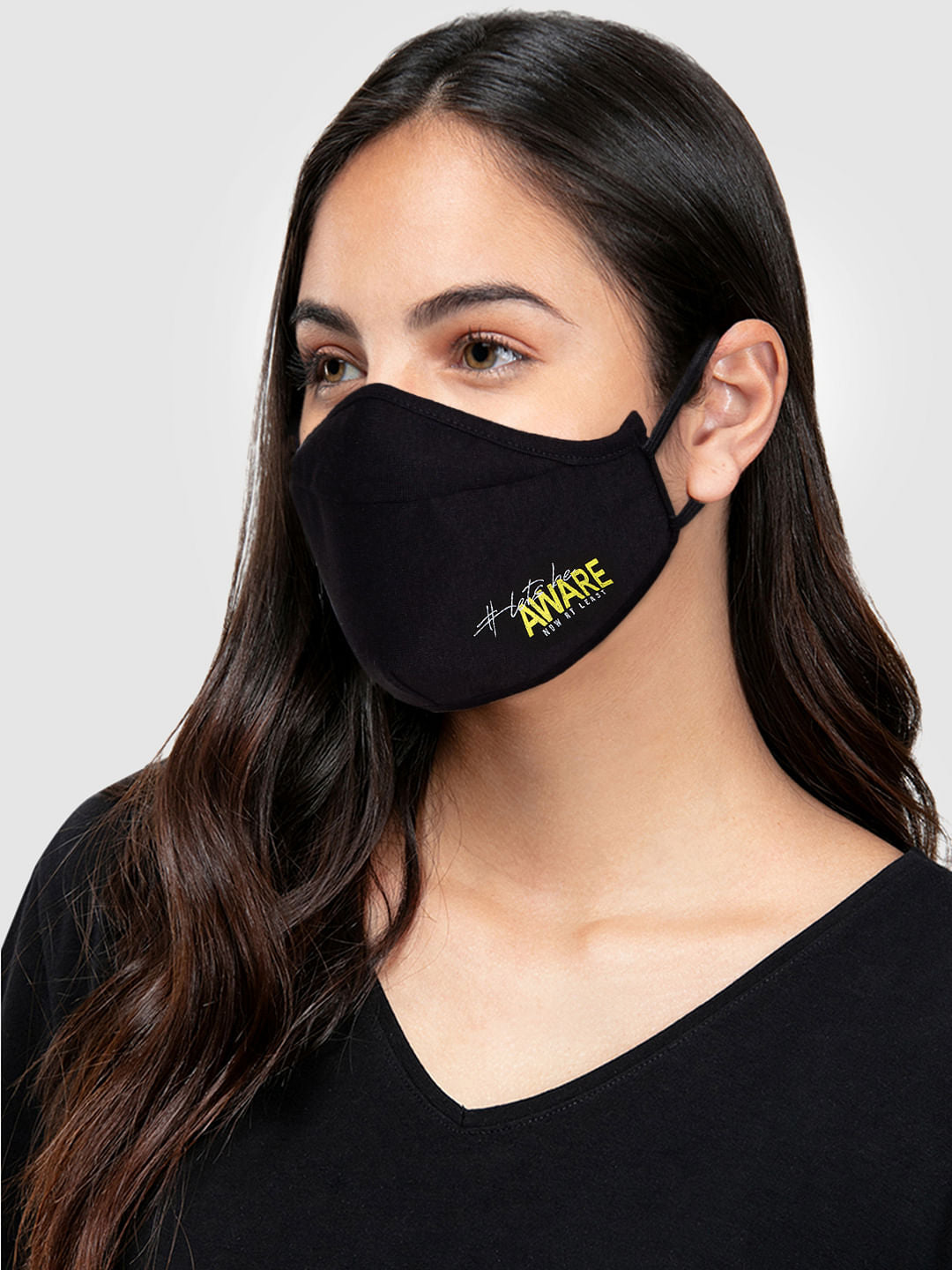 Pack Of 2 Text Print 3Ply Anti-Bacterial Mask