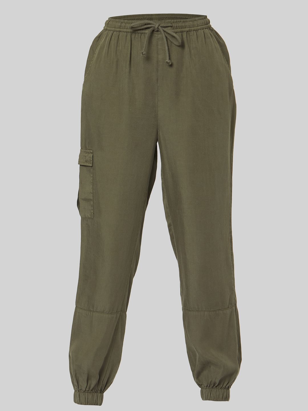 Green Mid Rise Pants