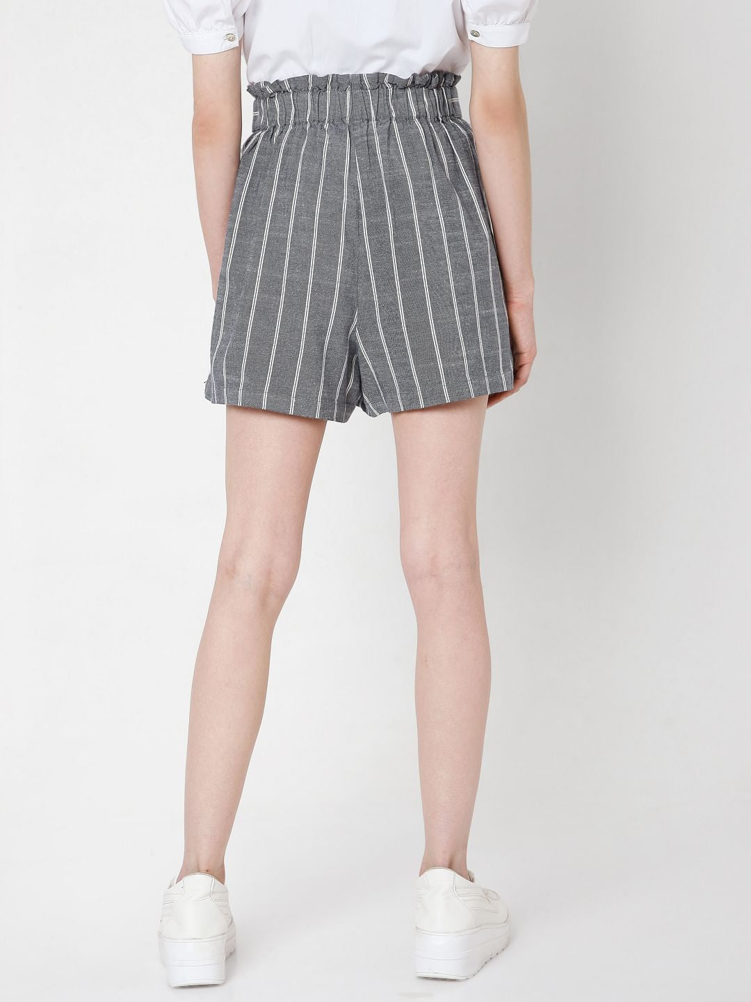 Blue Striped Co-Ord Set Shorts