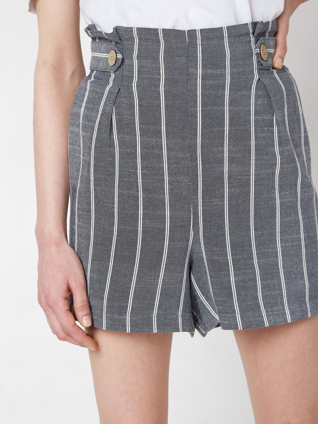 Blue Striped Co-Ord Set Shorts