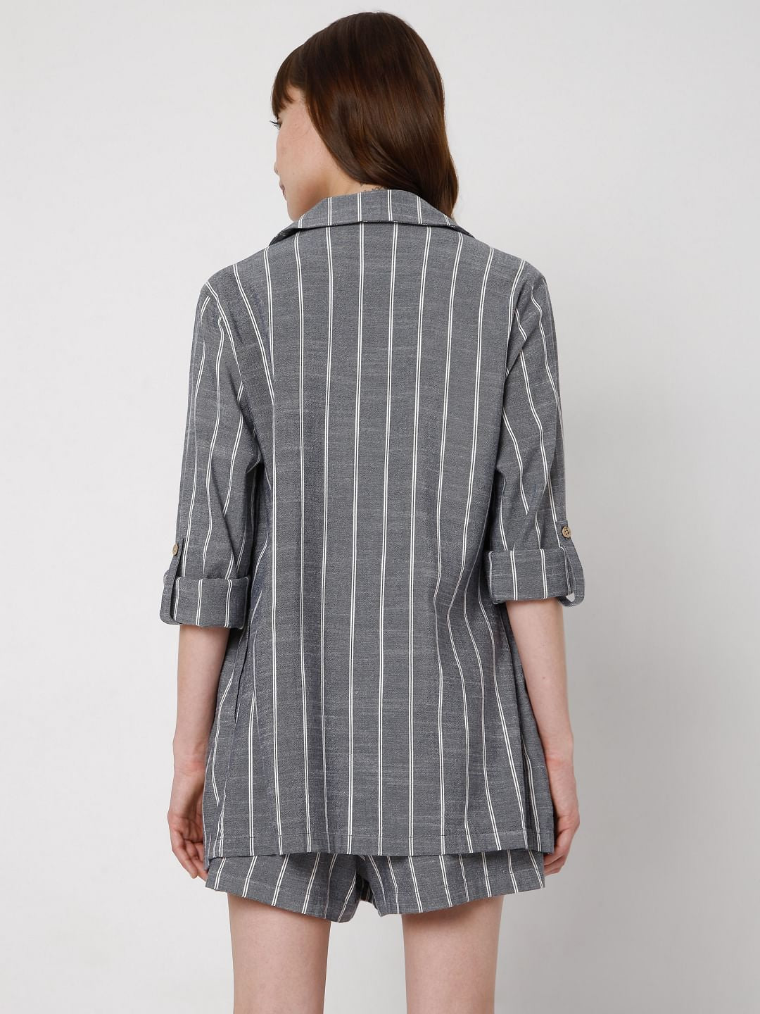 Blue Vertical Striped Co-Ord Set Blazer