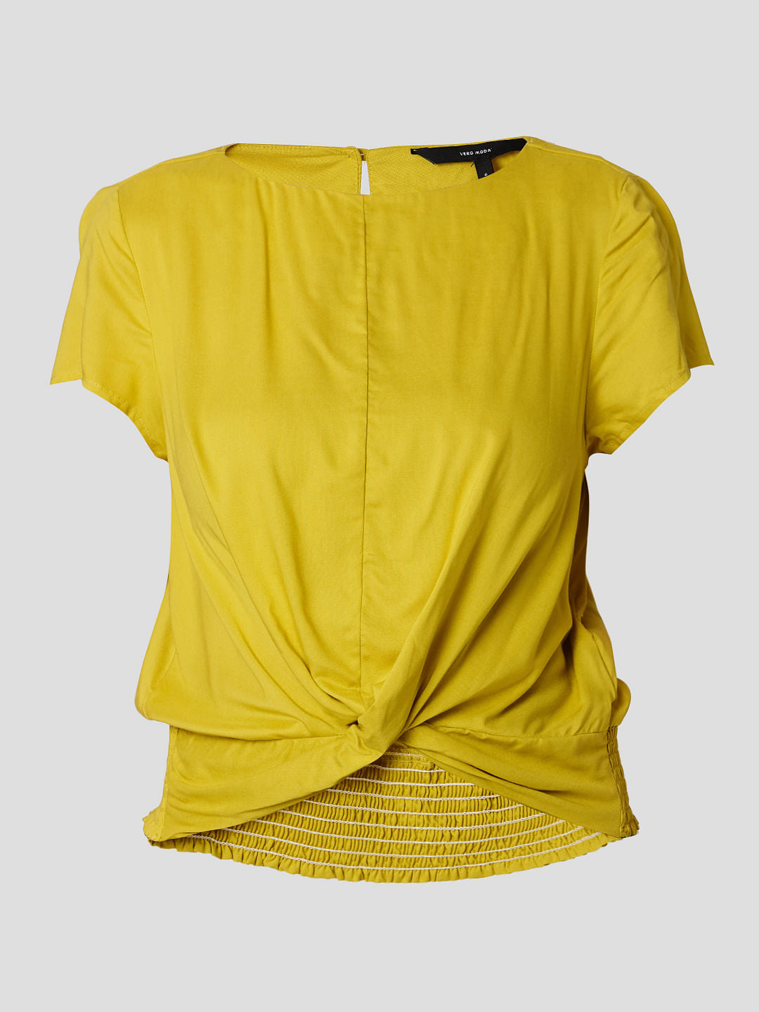 Mustard Front Twist Top