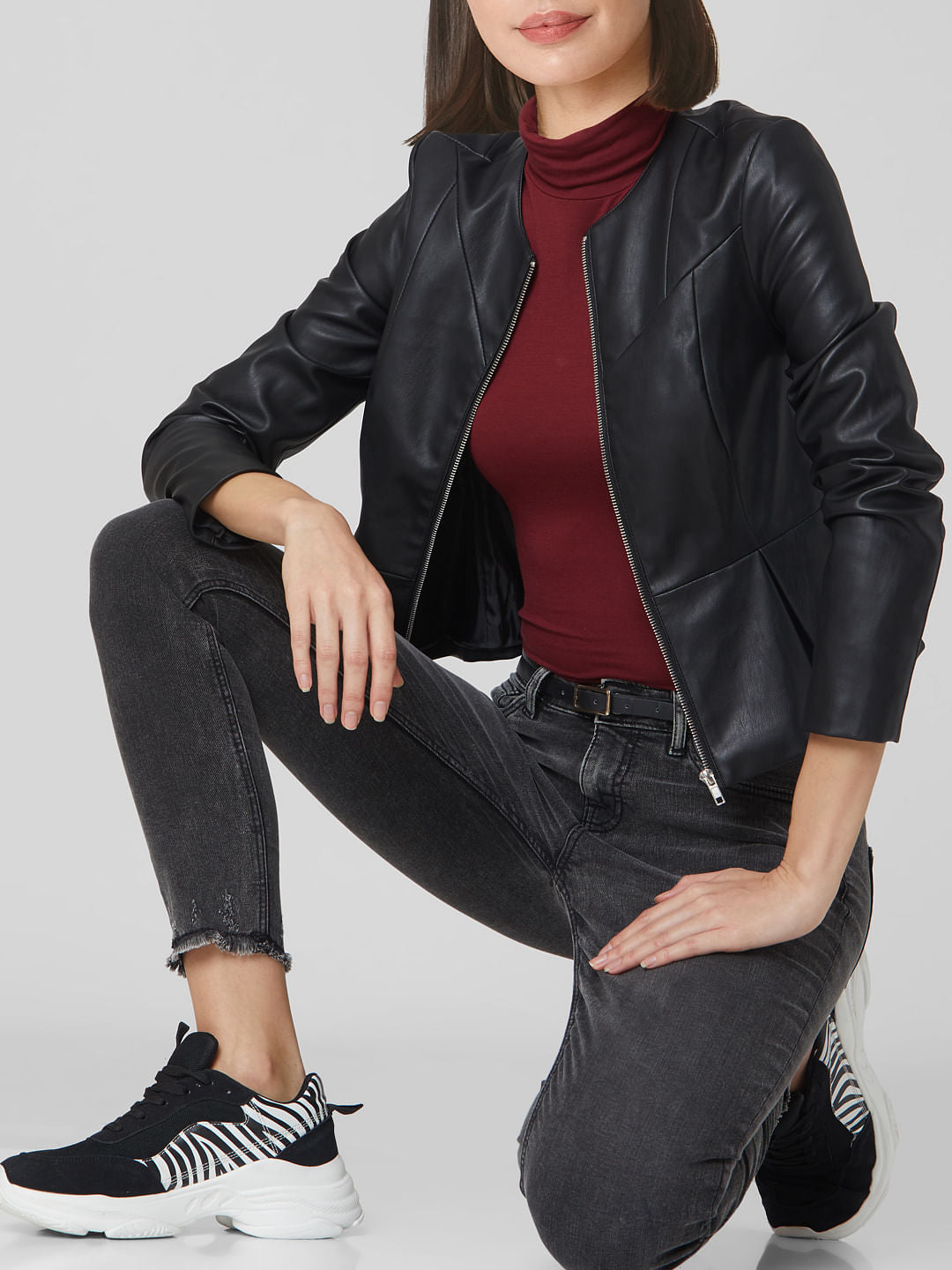 Black Mid Rise Washed Skinny Jeans