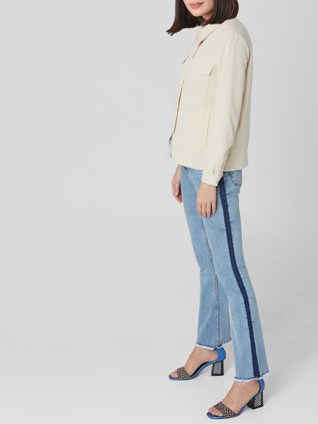 Blue Mid Rise Bootcut Jeans