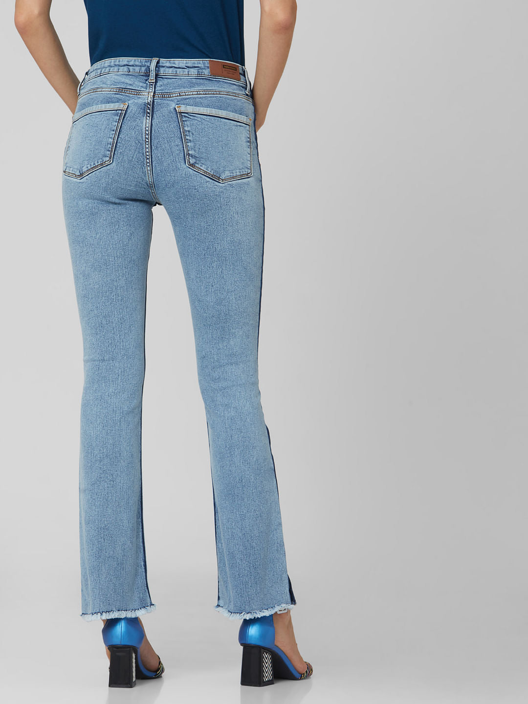 Blue Mid Rise Bootcut Jeans