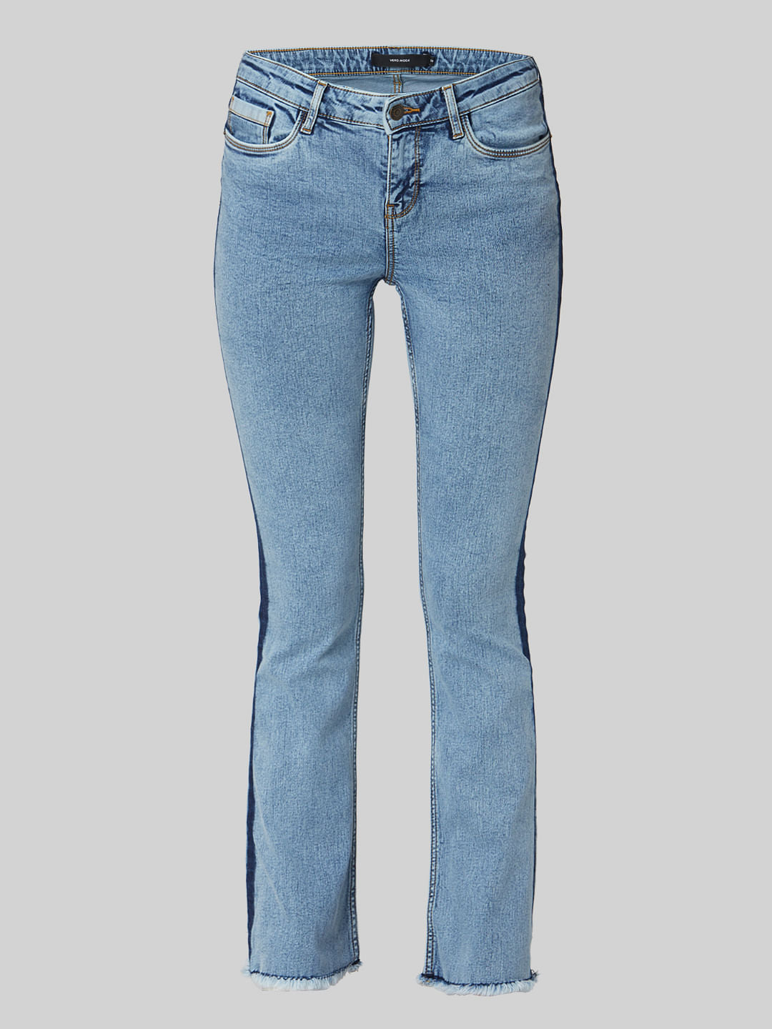 Blue Mid Rise Bootcut Jeans