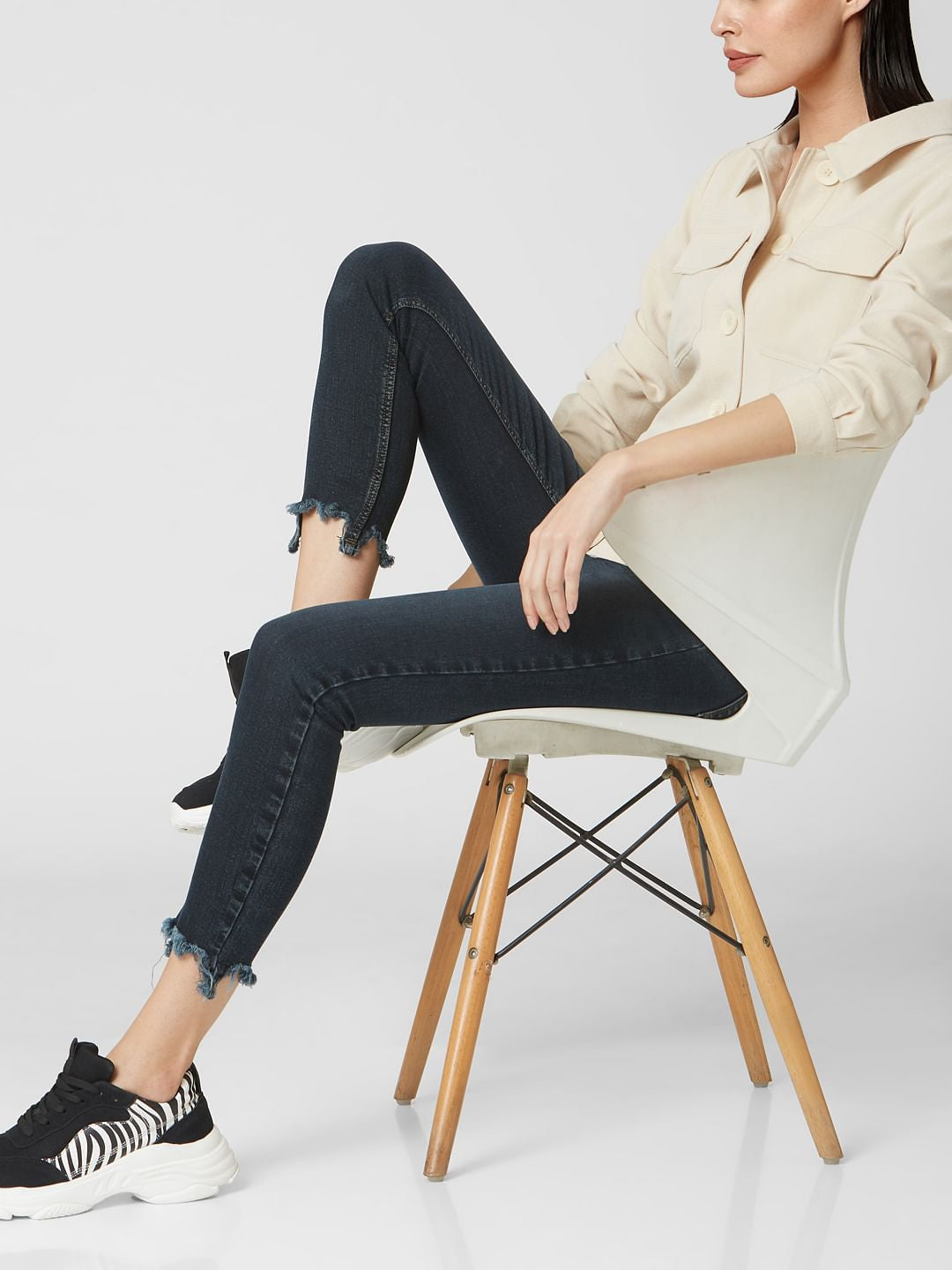 Blue Mid Rise Skinny Jeans