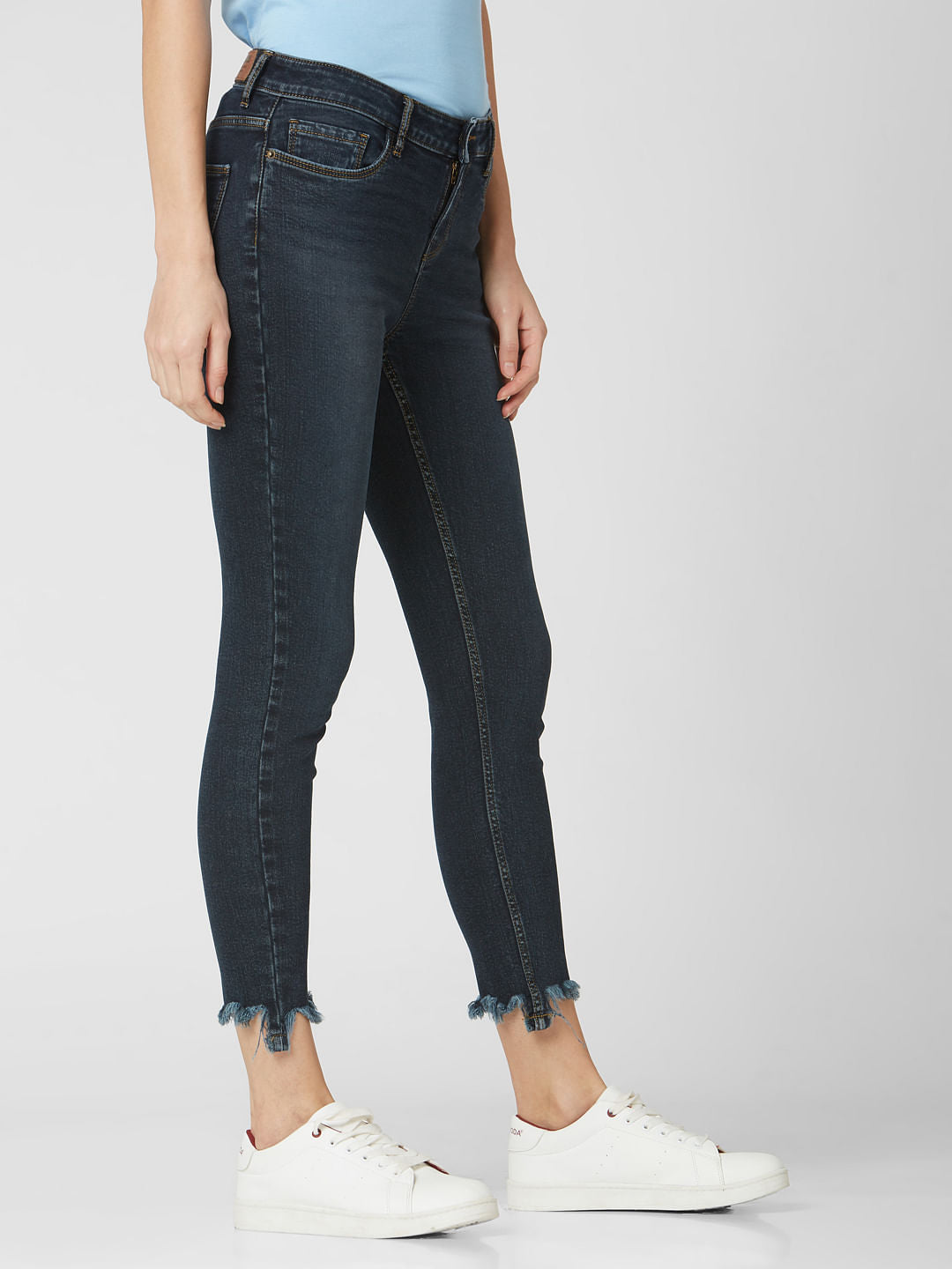 Blue Mid Rise Skinny Jeans