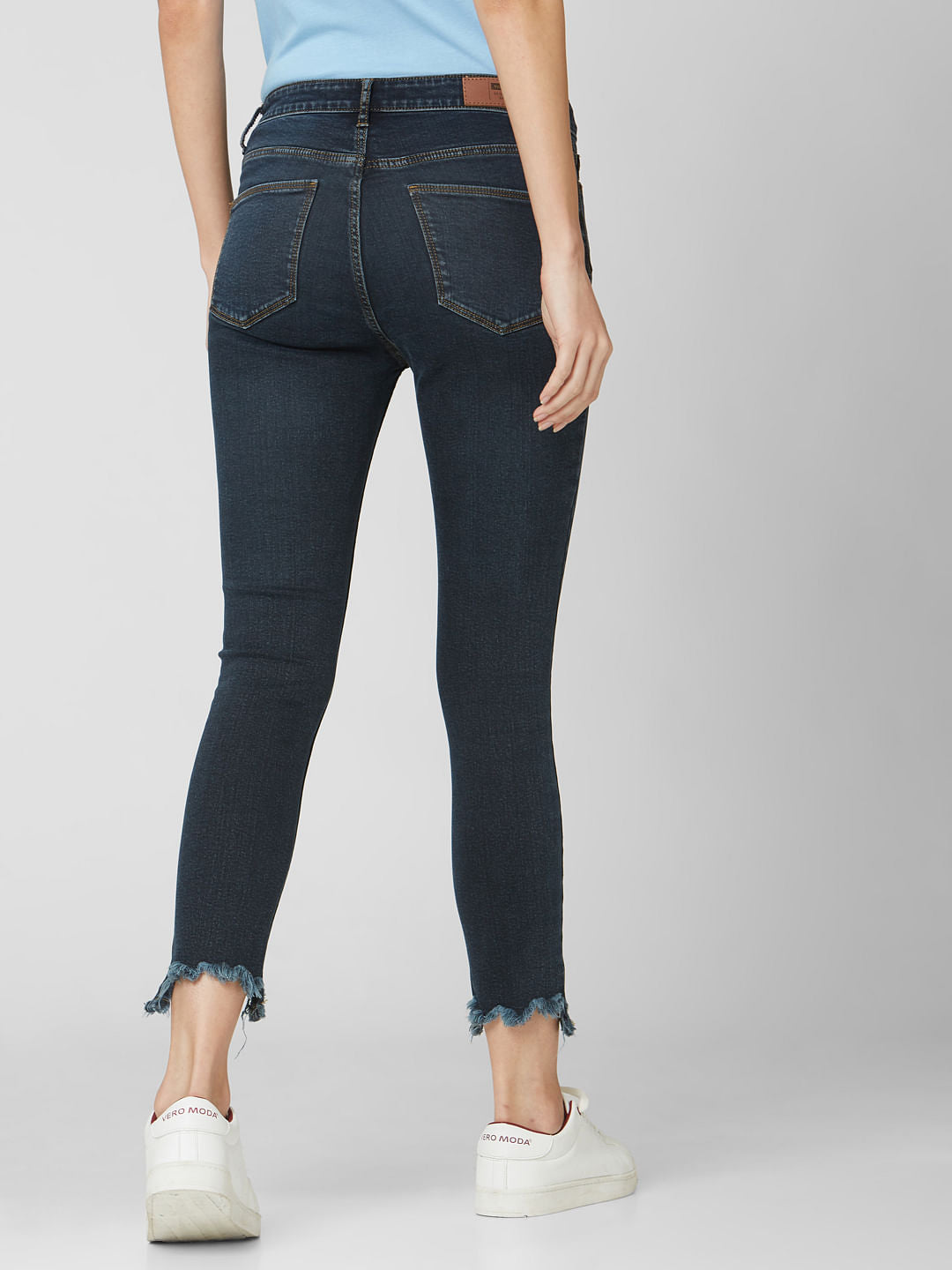 Blue Mid Rise Skinny Jeans