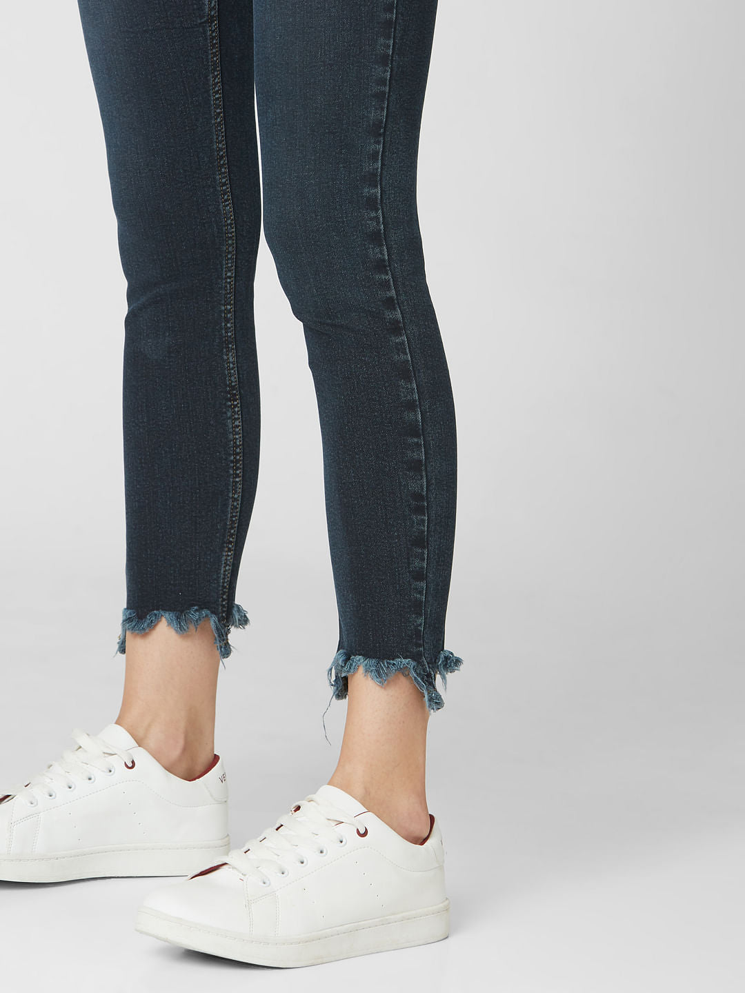 Blue Mid Rise Skinny Jeans