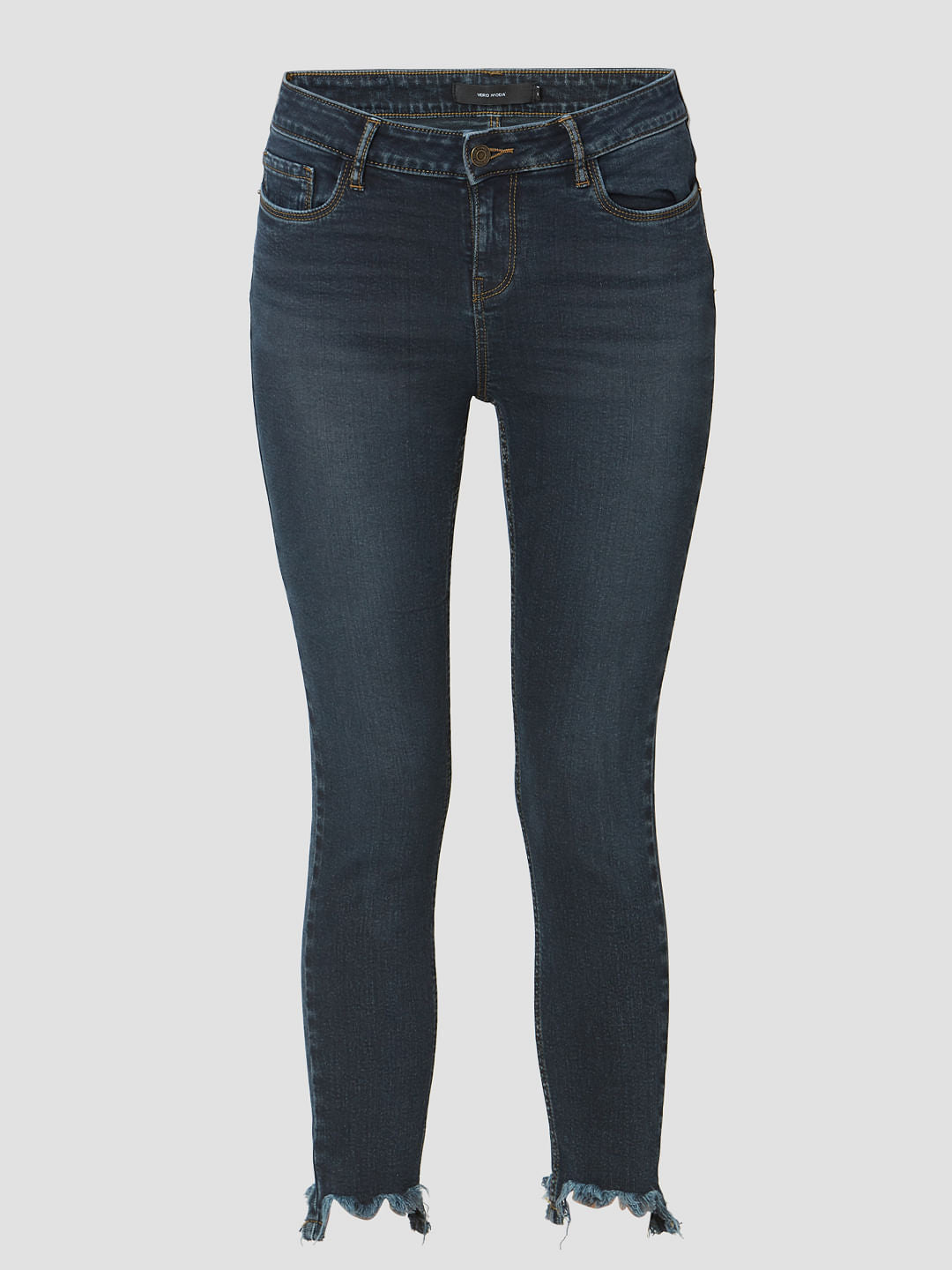Blue Mid Rise Skinny Jeans