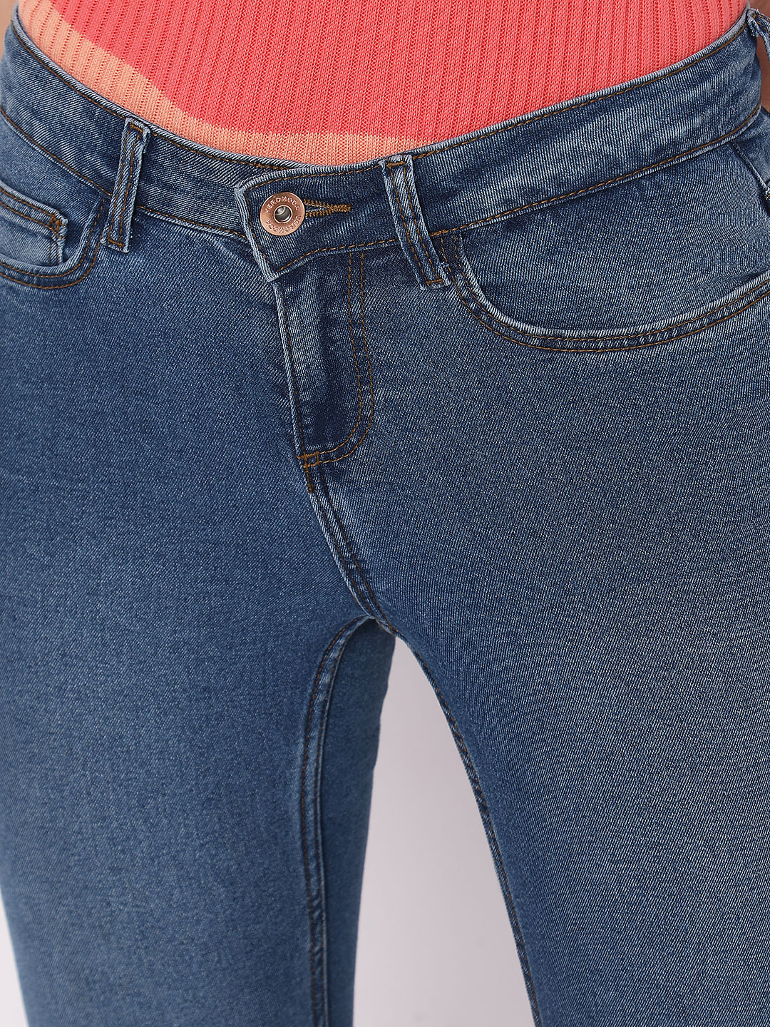 Blue Mid Rise Wendy Skinny Jeans