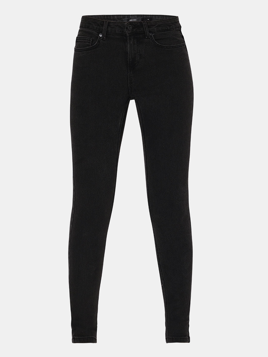 Charcoal Grey Mid Rise Wendy Skinny Jeans