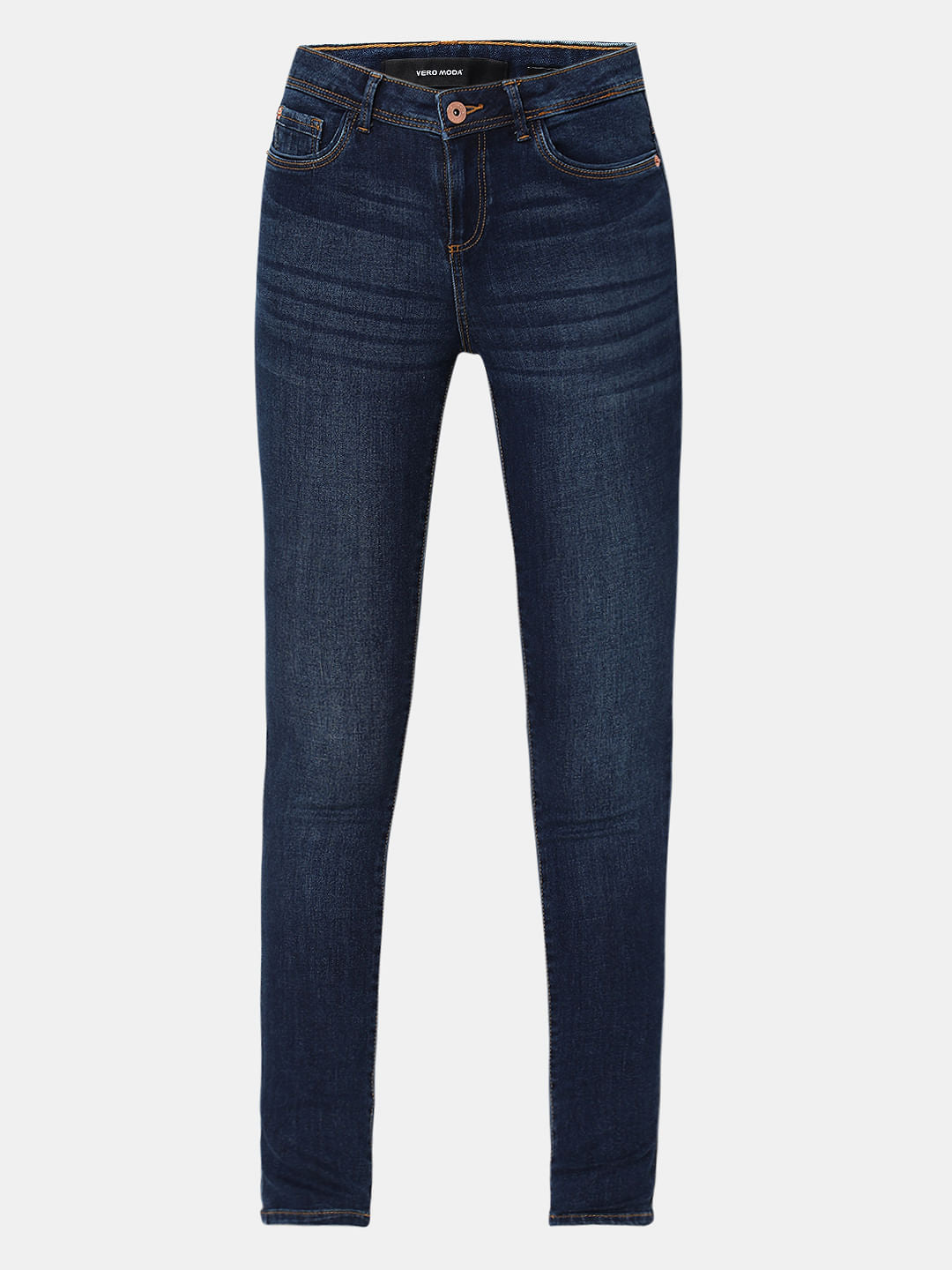 Dark Blue Mid Rise Wendy Skinny Jeans
