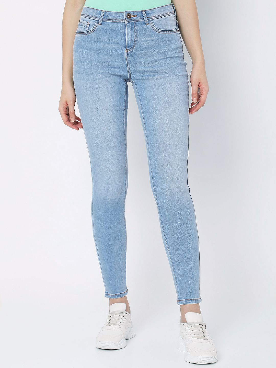 Light Blue Mid Rise Wendy Skinny Jeans