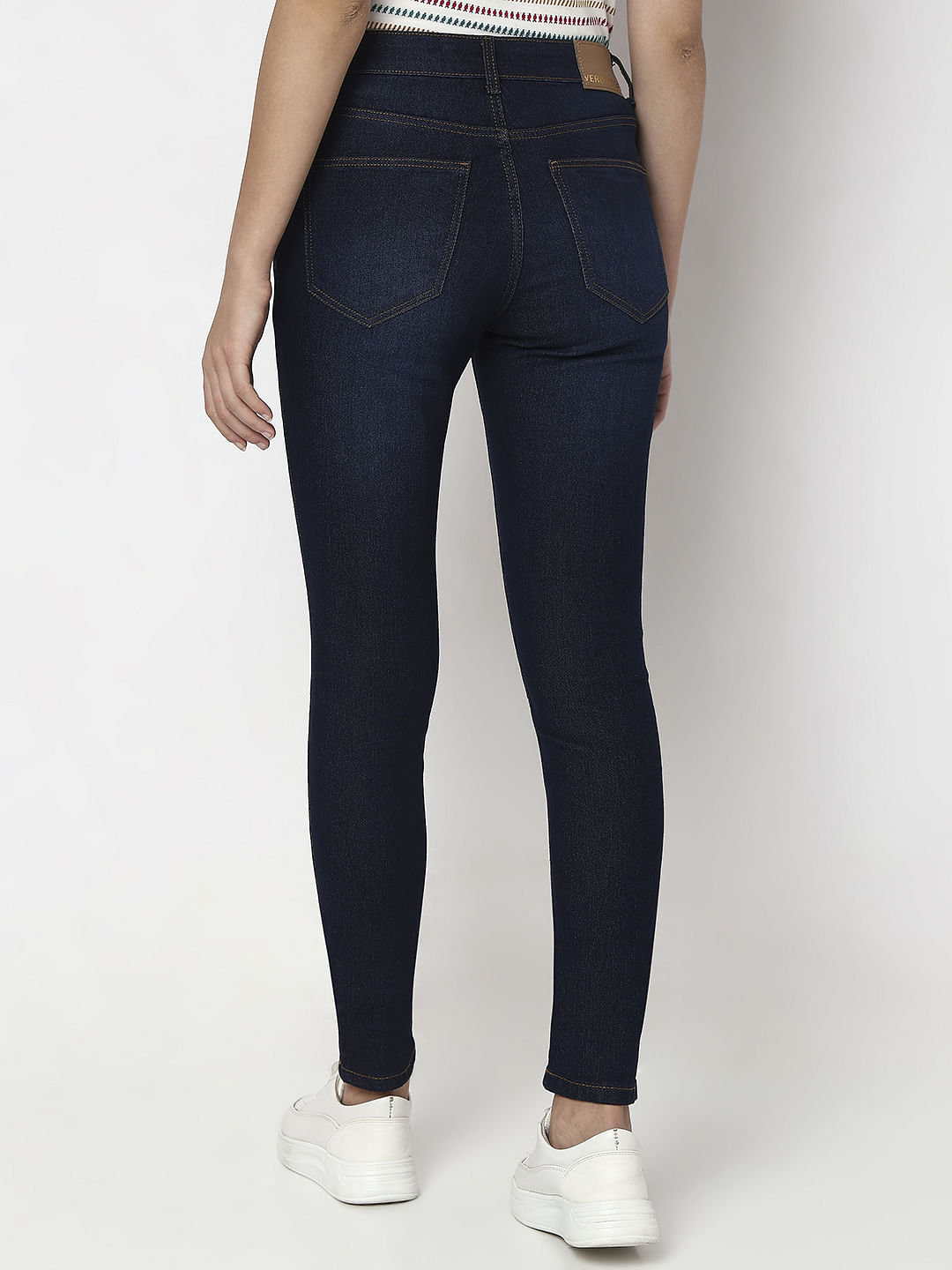 Dark Blue Mid Rise Wendy Skinny Fit Jeans