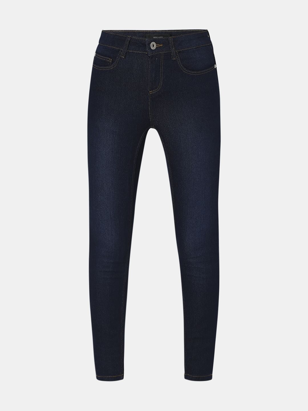 Dark Blue Mid Rise Wendy Skinny Fit Jeans