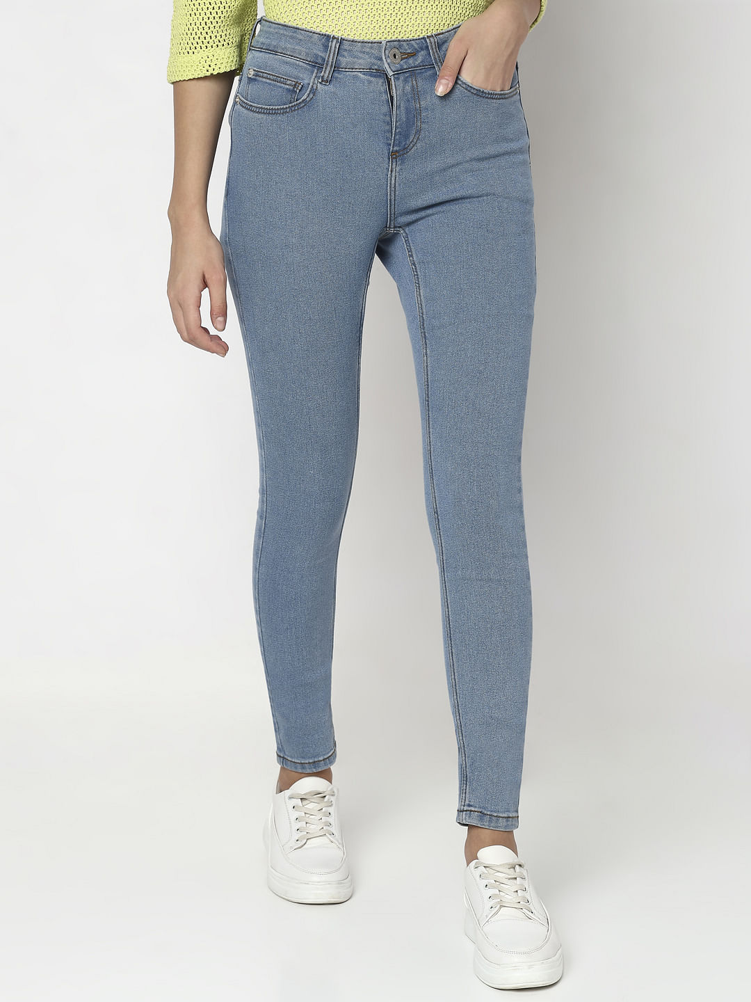 Light Blue Mid Rise Wendy Skinny Fit Jeans