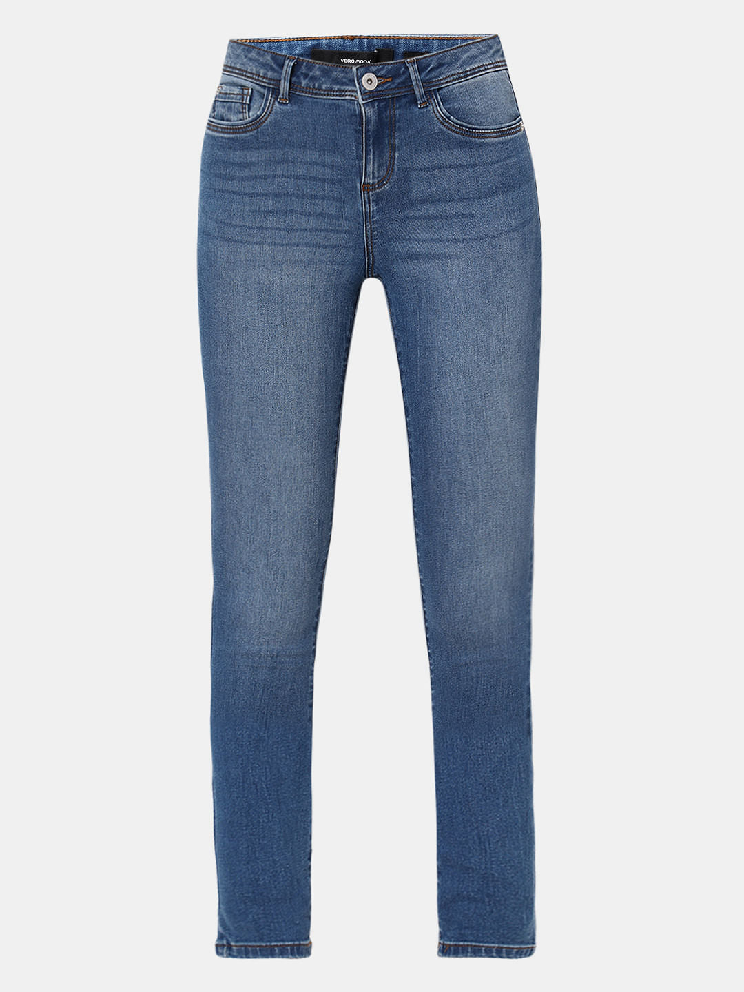 Blue Mid Rise Washed Wendy Skinny Jeans