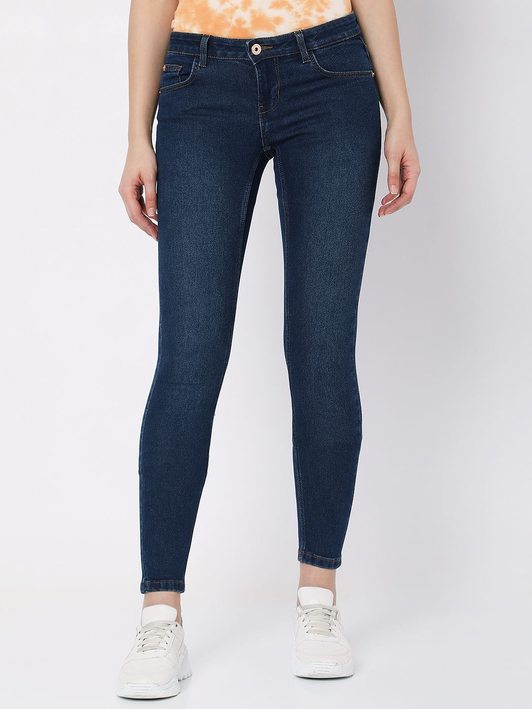 Dark Blue Low Rise Wendy Skinny Jeans