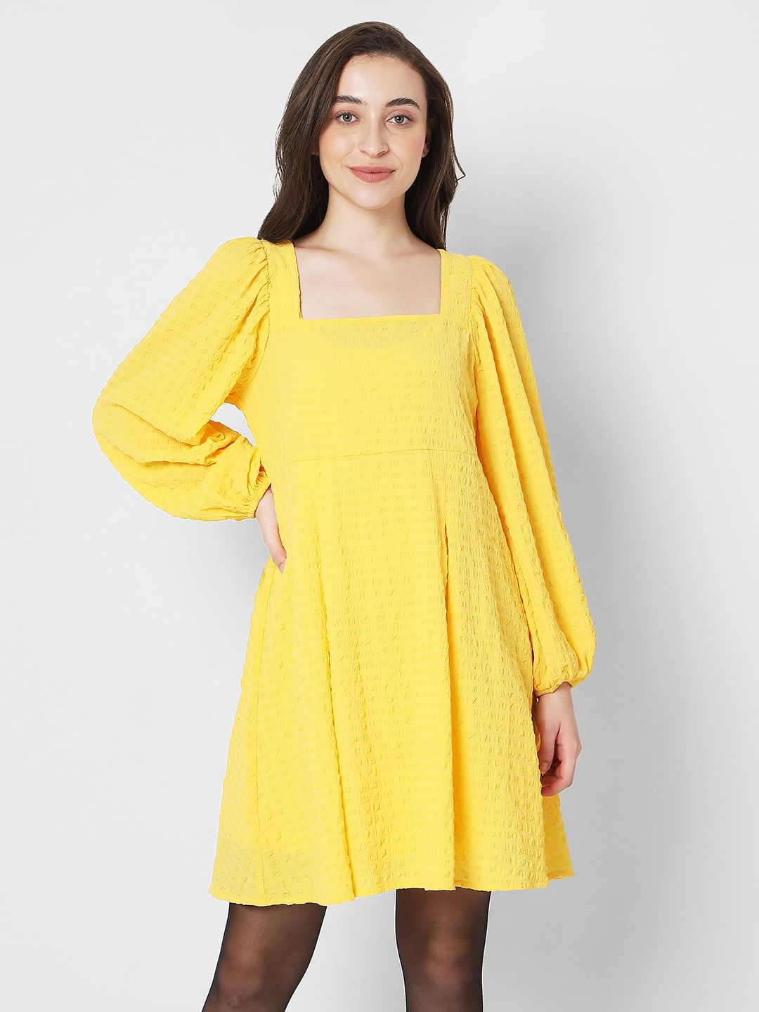 Yellow Fit & Flare Dress