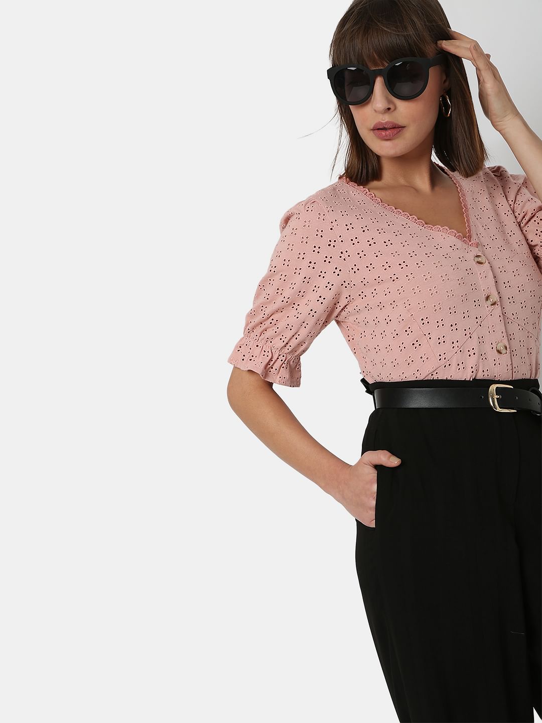 Pink Schiffli Top
