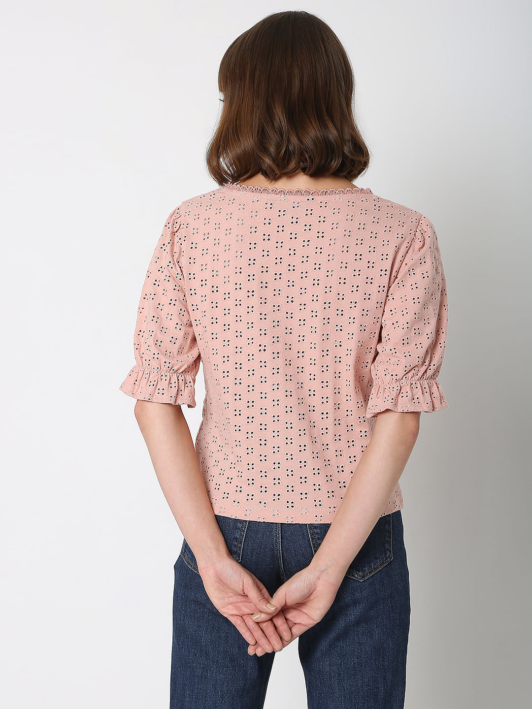 Pink Schiffli Top