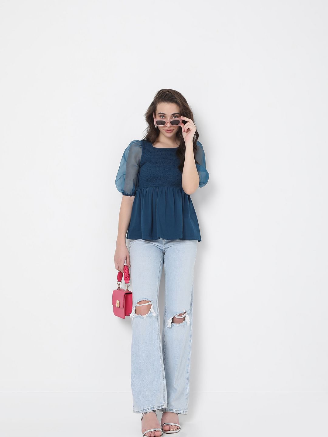 Blue Smock Top