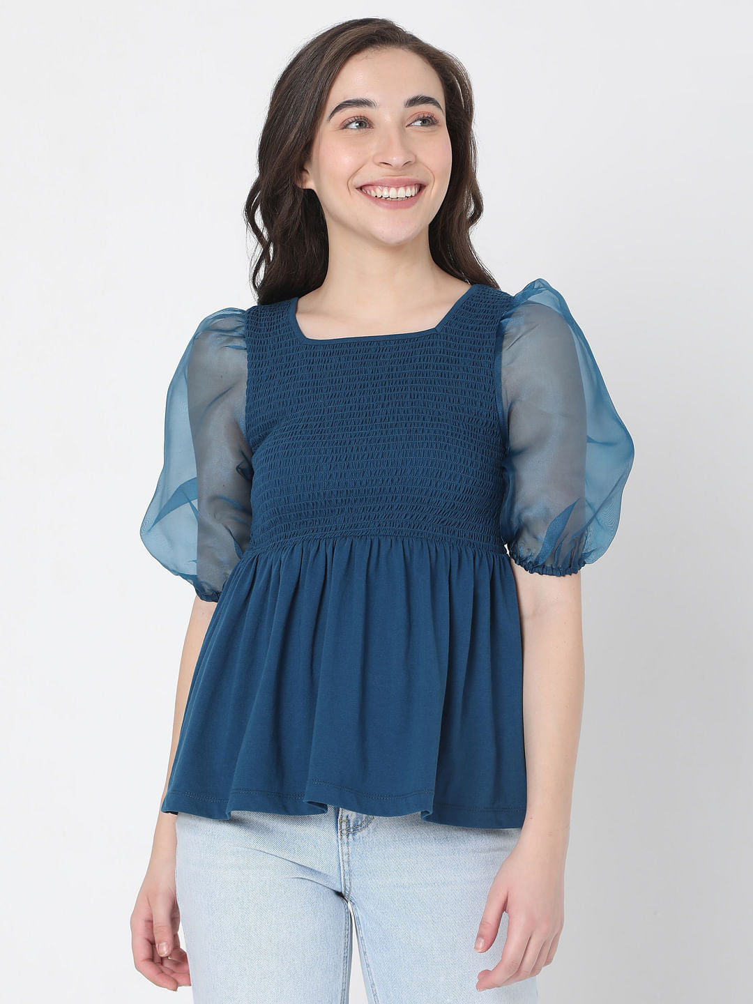 Blue Smock Top