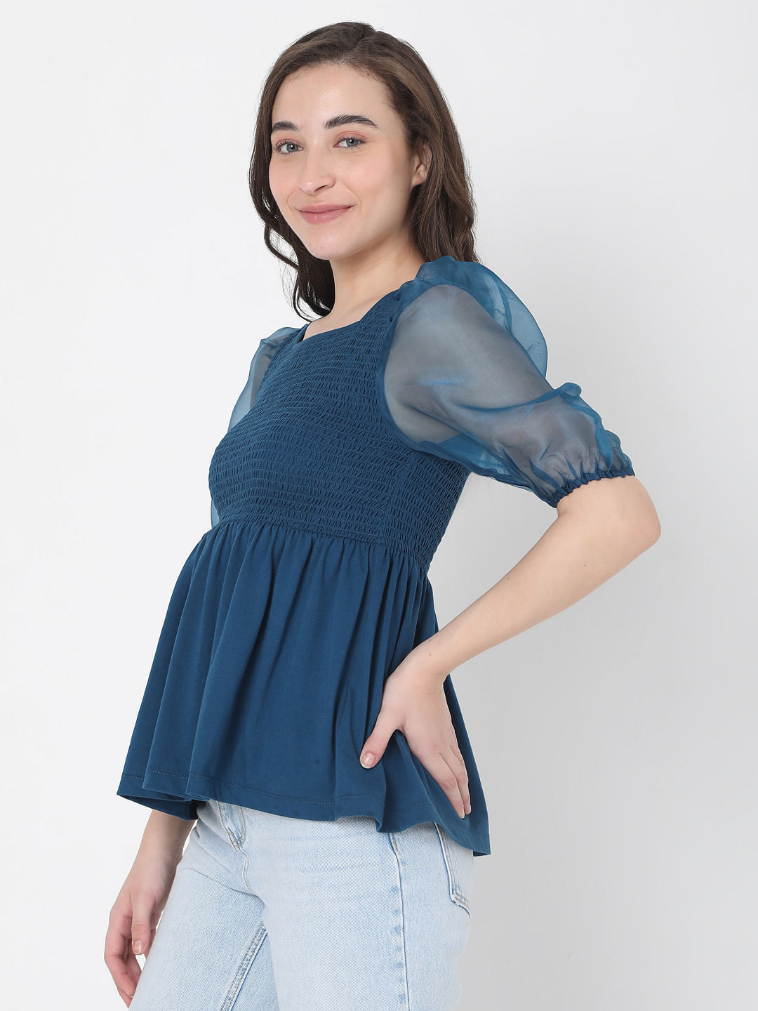 Blue Smock Top