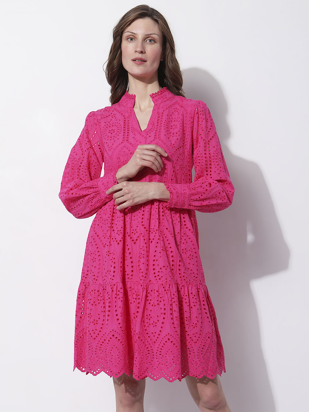 Pink Schiffli Shift Dress