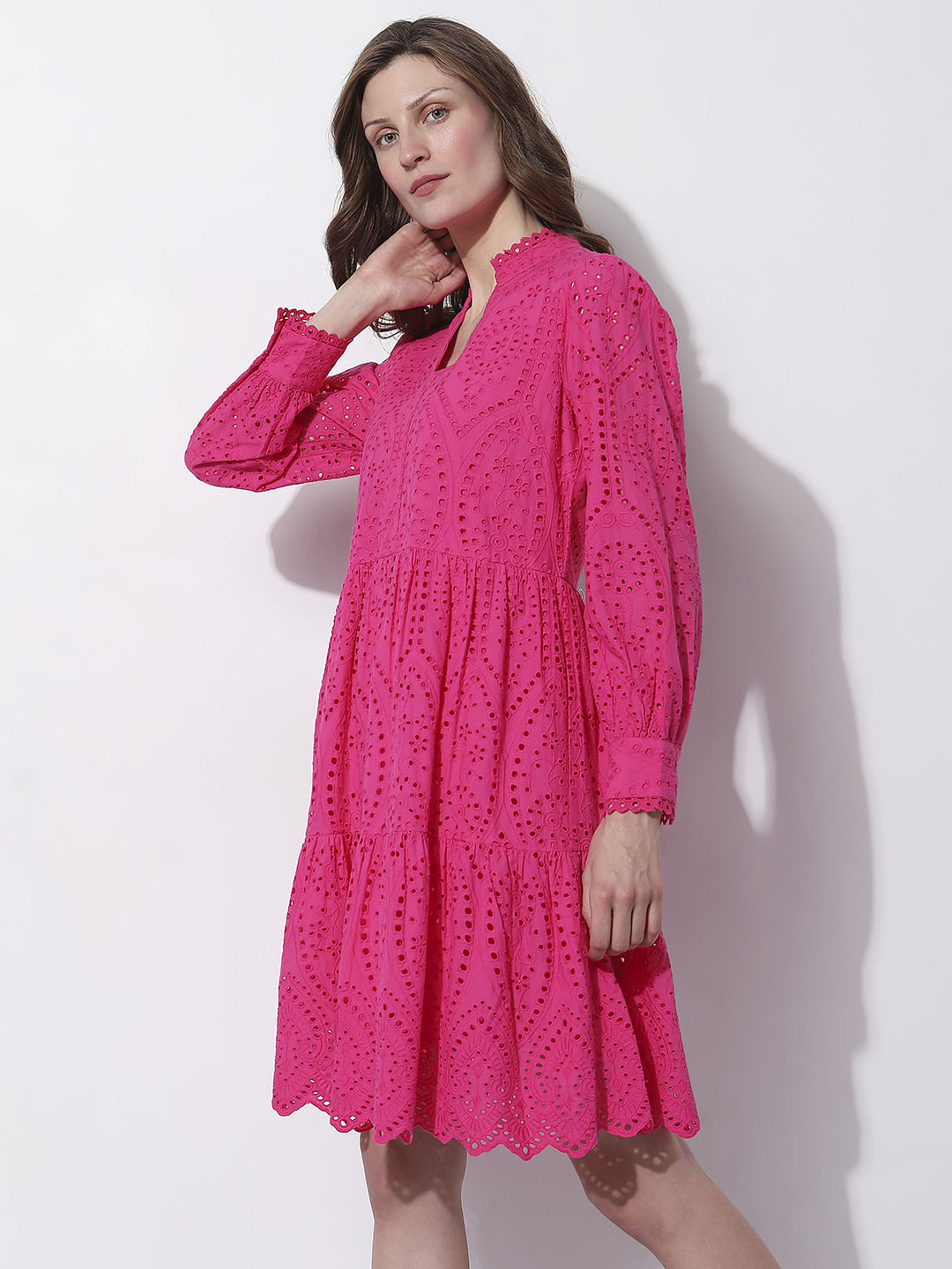 Pink Schiffli Shift Dress