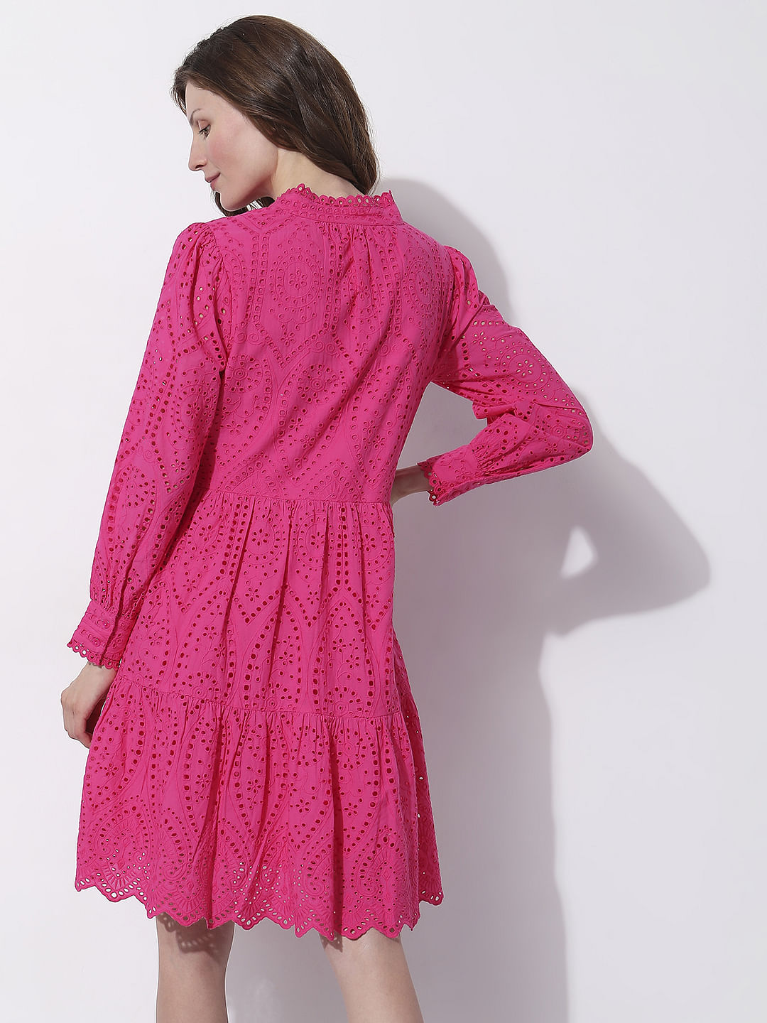Pink Schiffli Shift Dress