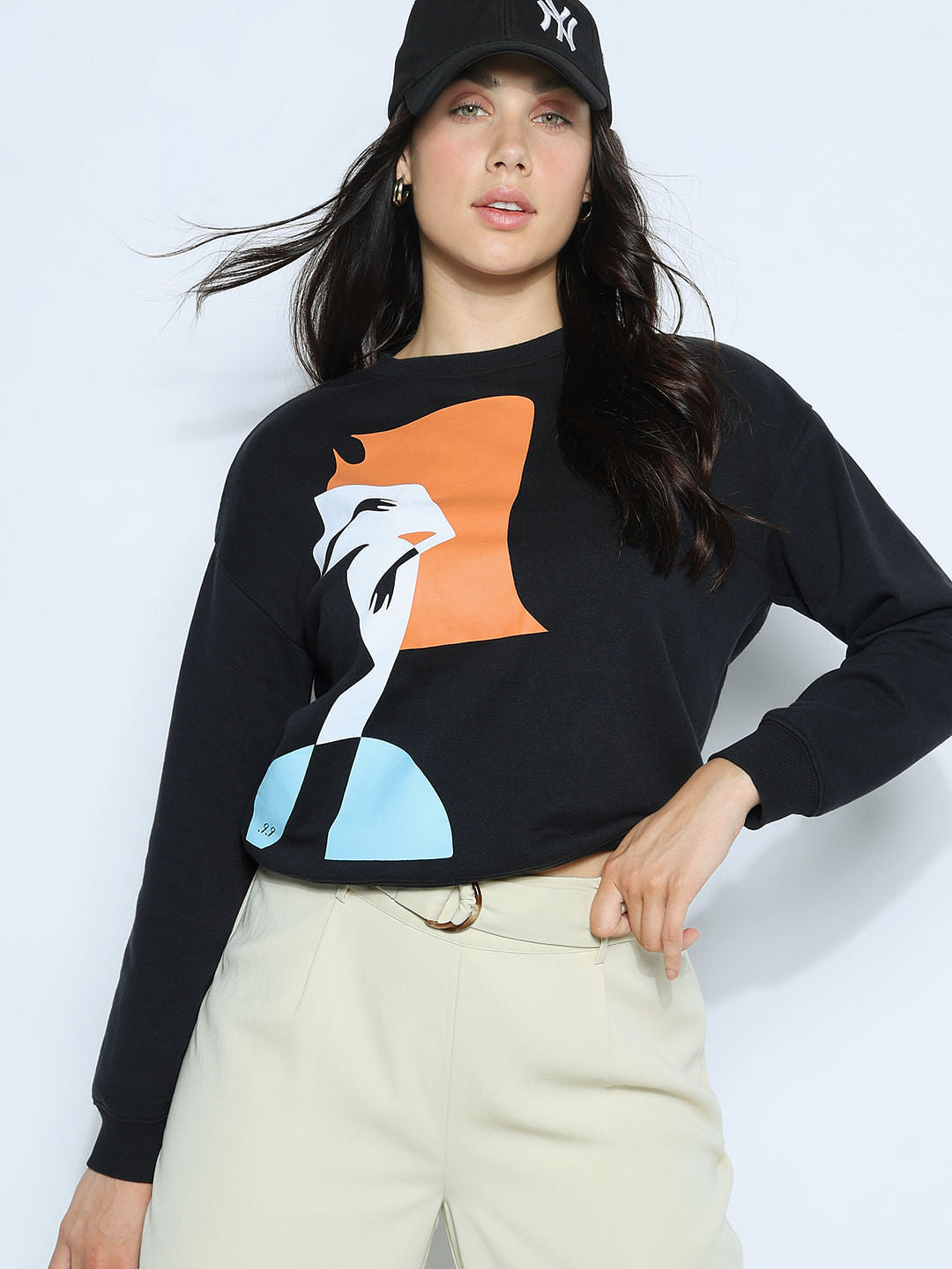 Black Graphic Printed Sweatshirt