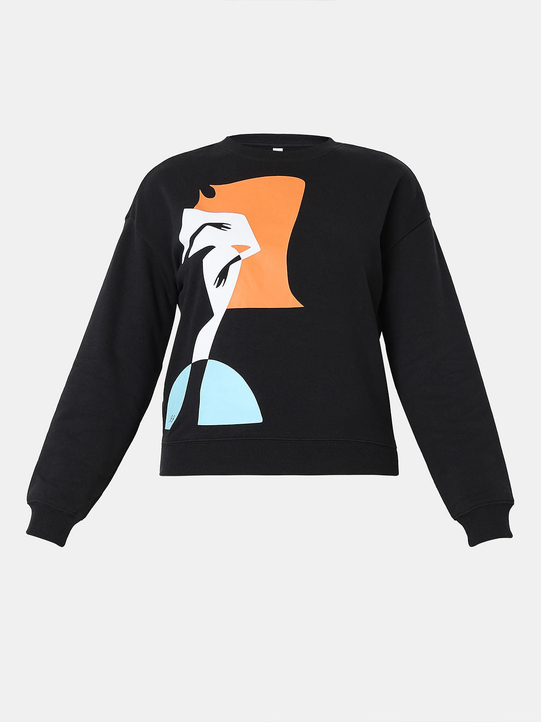 Black Graphic Printed Sweatshirt